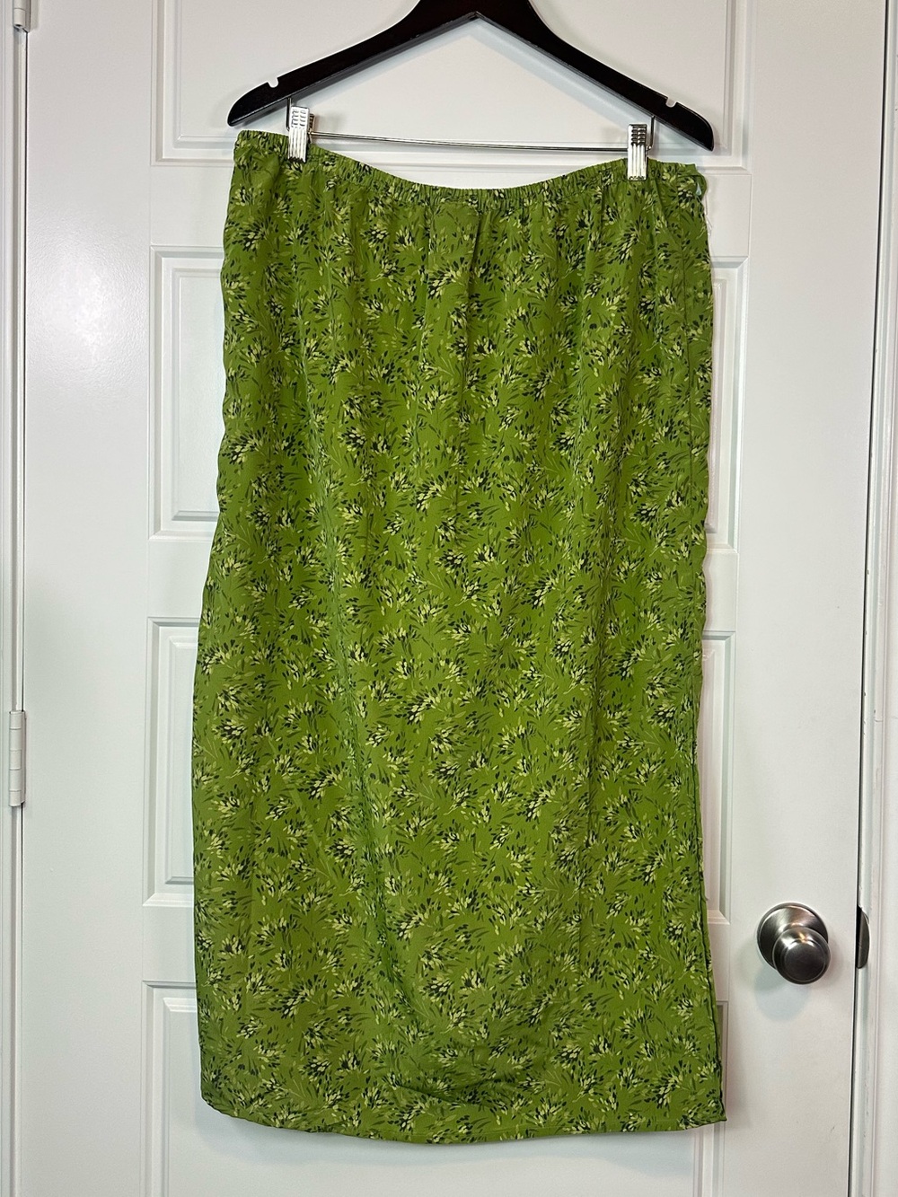 Vintage Y2K Venezia Jeans Ditsy Floral Green Double Slit Maxi Skirt Size 14/16 - Picture 4 of 10